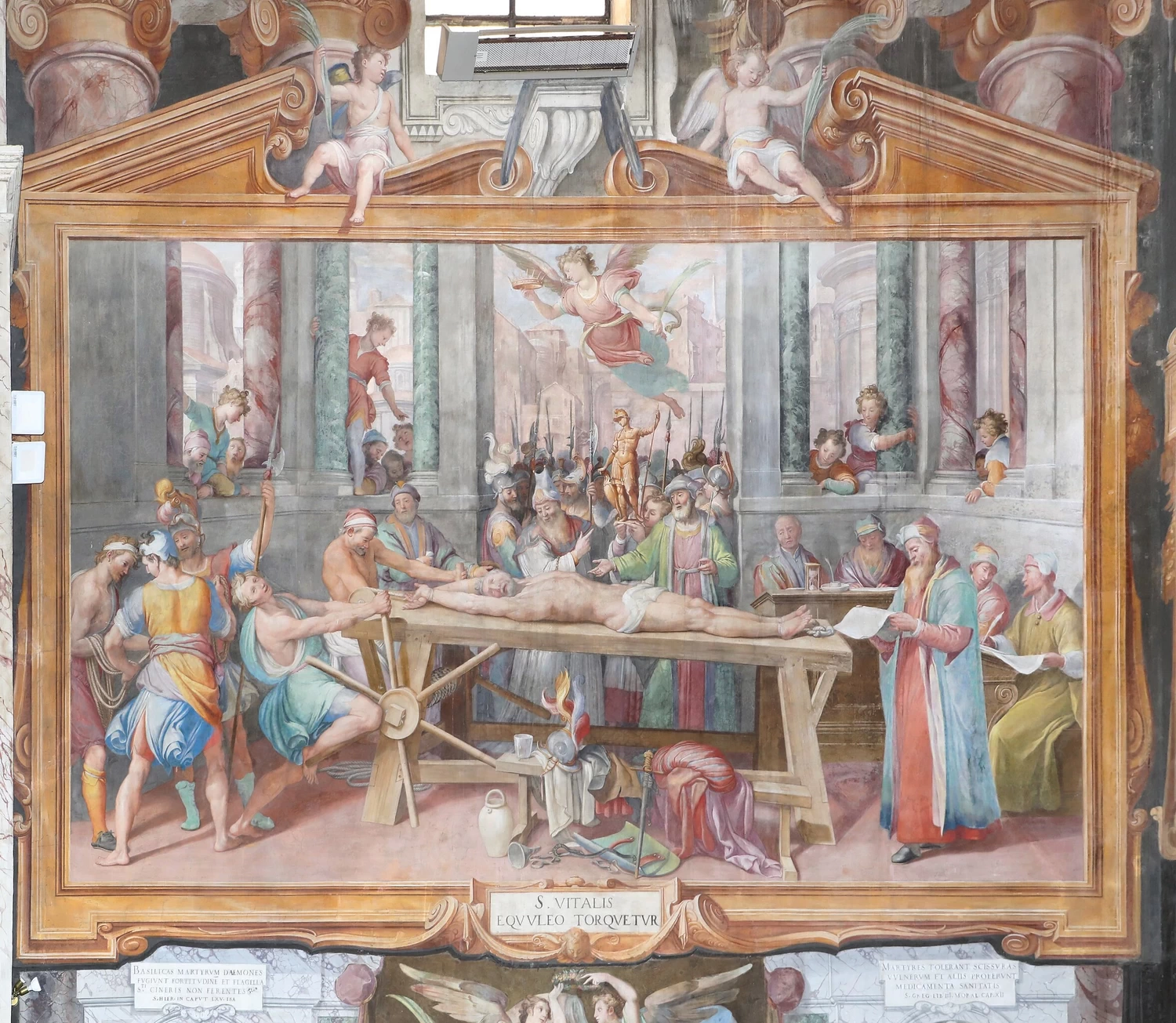 Martirio di san Vitale per stiramento con le corde - Chiesa dei SS. Vitale e Compagni Martiri In Fovea